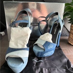 Dolce & Gabbana Blue Platform Shoes Elegant Design